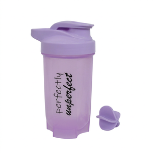 Perfectly Imperfect Purple Plastic <b>Shaker</b> <b>Bottle</b> 500ml Reusable Flip Lid Modern Style for Travel - Product Image 1