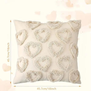 Juego de almohadas de amor para el día de San Valentín, almohada de sofá de terciopelo con lazo desplumado, juego de almohadas de diseño hueco para sala de estar y dormitorio - Product Image 6