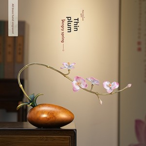 Adorno de Cobre con Orquídeas de Estilo Zen Estético de la Dinastía Song, Regalo para Oficina, Estudio, Sala de Té, Mesa de Entrada, Sala de Estar - Product Image 4