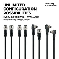 Lumberg Automation CANopen DeviceNet M12Cordset 5Pole 4Wire Double-Ended PUR Tanpa Pelindung IP67 IEC 61076-2-101 Harga Proyek Stok