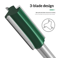 Fresa de cuchilla recta de tres hojas con vástago de 1/4, verde, para máquina de fresado, con filo de corte y base plana