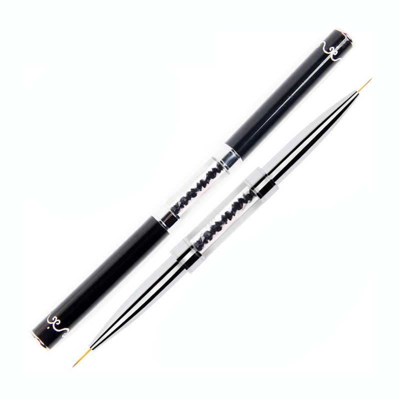 Черные кисти TSZS для ногтевого дизайна, двусторонняя Кисть для нанесения ленты на ногти «сделай сам»