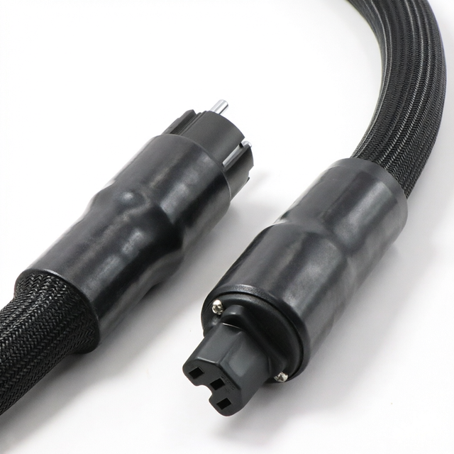 QINCROWN QC-115 High Purity OFC Copper Rhodium Plated Retractable Extension Hifi Power Cord US/EU AC 1m 3-core Premium Quality