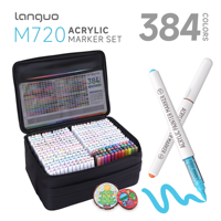 Ensemble de stylos marqueurs acryliques à pointe pinceau Languo 384 couleurs