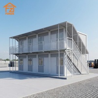 Bâtiment modulaire en structure acier, maison préfabriquée en conteneur, dortoir à deux étages pour travailleurs, hébergement pour chantier