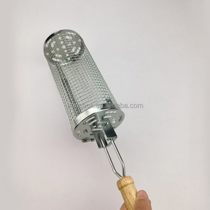 Outil de marche durable <span class=keywords><strong>en</strong></span> métal pour barbecue, grilles rondes à long manche, accessoires de barbecue <span class=keywords><strong>en</strong></span> acier inoxydable 304 de qualité alimentaire - Product Image 2