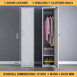 <span class=keywords><strong>Armoire</strong></span> Métallique pour Employés, Vestiaire Adulte en Acier, <span class=keywords><strong>Armoire</strong></span> à Vêtements avec Coffre-Fort Intégré - Product Image 3