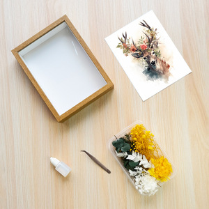 Cadre photo creux pour la Fête <span class=keywords><strong>des</strong></span> Mères, kit de matériaux DIY pour fleurs séchées, ornements, cadre photo, activités créatives, ensemble cadeau fait main - Product Image 2