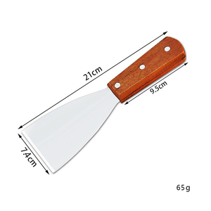 Outil de cuisine durable pour la cuisson et la grillade, spatule DF30 en acier inoxydable avec manche en bois, 23 cm, outils de cuisine - Product Image 6