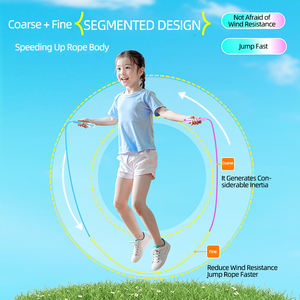 Équipement de fitness pour enfants, cordes à <span class=keywords><strong>sauter</strong></span> segmentées réglables pour filles et garçons avec poignées incassables - Product Image 3