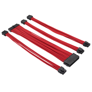 Black Sleeved PSU Extension Kit 32cm ATX 24-Pin EPS 8P CPU 4+4P PCI-E 6+2P GPU Cable for <b>Computer</b> Accessories Sleeved Psu Extens - Product Image 4