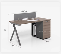 Ensemble de mobilier de bureau minimaliste pour 2/4/6/8 employés avec cloison de bureau et bureau fixe