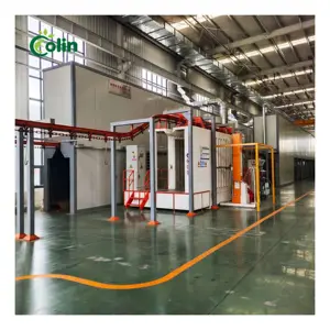 Automatic Powder Coating Production Line With Curing Oven And Spray Paint Booth For Painting Aluminium Profile