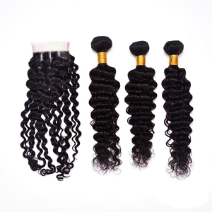 Doble capa de la onda profunda Premium ahora cabello humano extensión de diferentes tipos de tejido rizado de la trama del pelo - Product Image 3