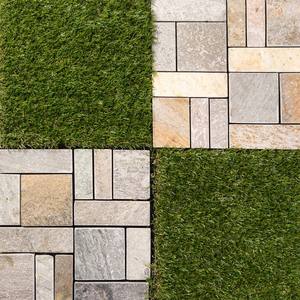 Açık boyut 30x30 cm kolay kurulum birbirine DIY plastik taban ile kaldırım taşları gerçek taş XF-R005 25mm - Product Image 6