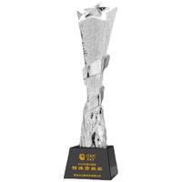 Trophée de sport en cristal plaqué or étoilé, personnalisable avec gravure, base noire, pour souvenirs de champion, vente en gros