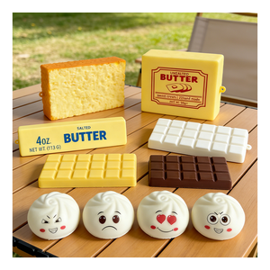 Factory Direct Food <b>Squishy</b> Bundle Butter Chocolate Bread Dumpling Soft Slow Rebound PU Squeeze Toy Anxiety Relief Gift - Product Image 4