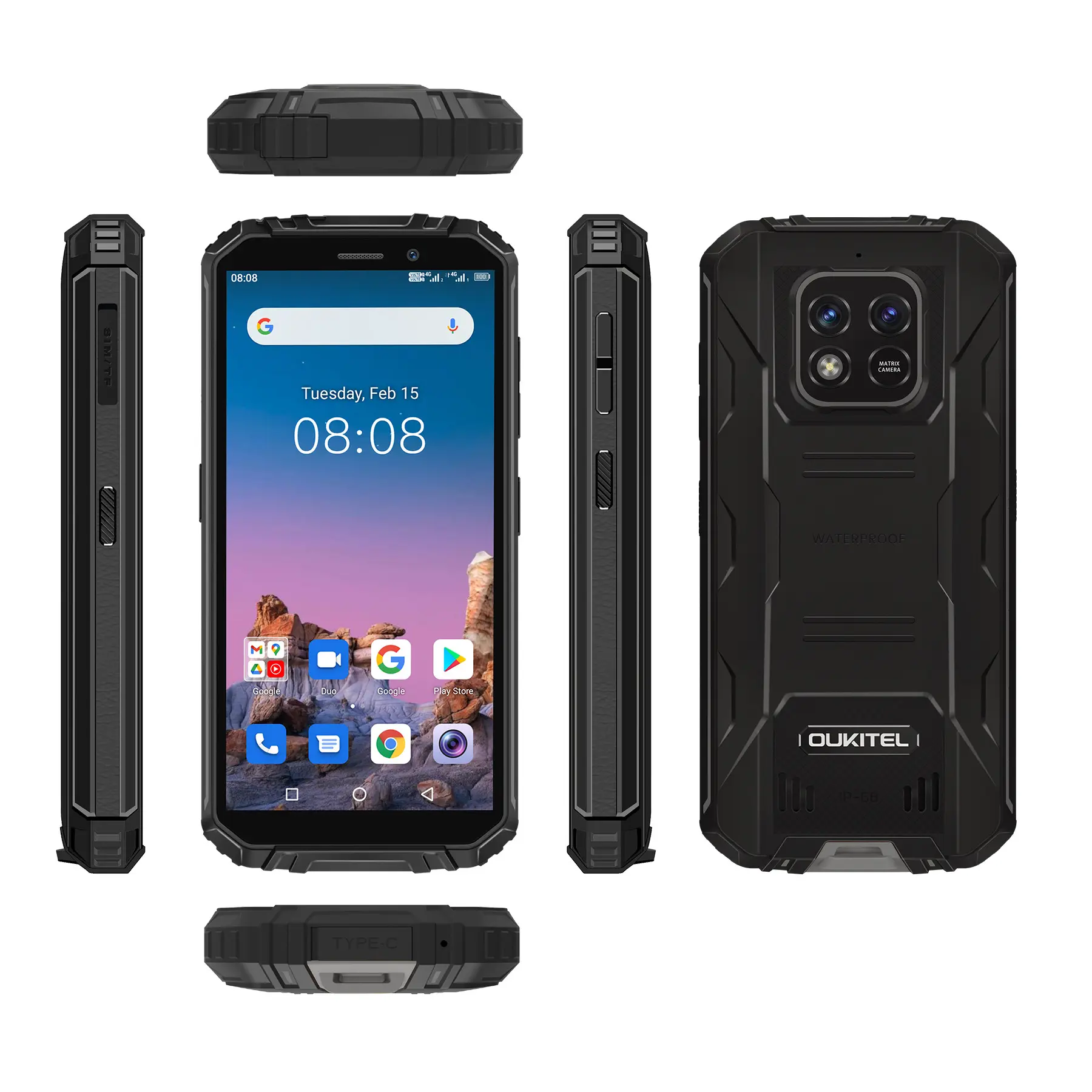 Cross border Ouqi WP18 ponsel Android 5.93 inci, baterai besar 12500mAh tiga pertahanan Pintar Perdagangan Luar Negeri