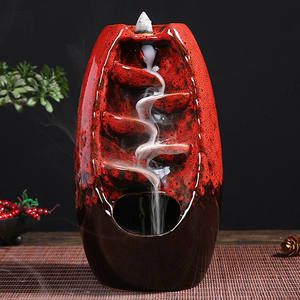 Ywbeyond الصفحة الرئيسية الديكور السيراميك تدفق الظهر مبخرة الدخان شلال ارتجاعي المحمولة مخروط البخور الموقد عصا حامل - Product Image 2