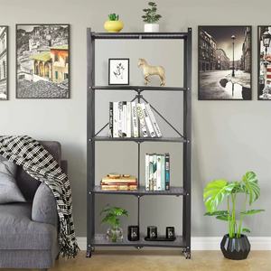Étagères de rangement pliables à 3, 4 ou 5 niveaux, unités d'étagères métalliques pour le rangement, étagères de cuisine <span class=keywords><strong>sur</strong></span> roulettes - Product Image 4