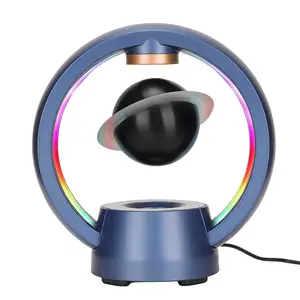 Magnet lampe Touch Lampe Schwebender Bluetooth-Lautsprecher Magnetischer kabelloser schwimmender Lautsprecher mit LED-Licht Kreative Geschenke (blau)