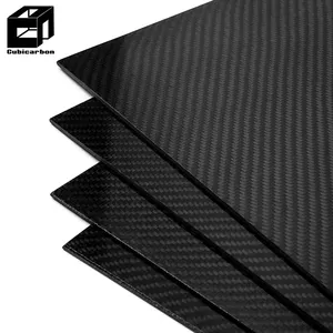 High Strength 100% Carbon Fiber Fabric Flexible Custom Thick 1mm 4mm 5mm 12mm Carbon Fibre Sheet For Sale