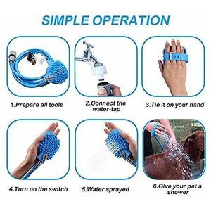 Suministros de baño <span class=keywords><strong>para</strong></span> perros, rociador, depurador, herramienta de aseo <span class=keywords><strong>para</strong></span> <span class=keywords><strong>mascotas</strong></span>, cepillo de baño <span class=keywords><strong>para</strong></span> perros, manguera de lavado con accesorio de Ducha - Product Image 4