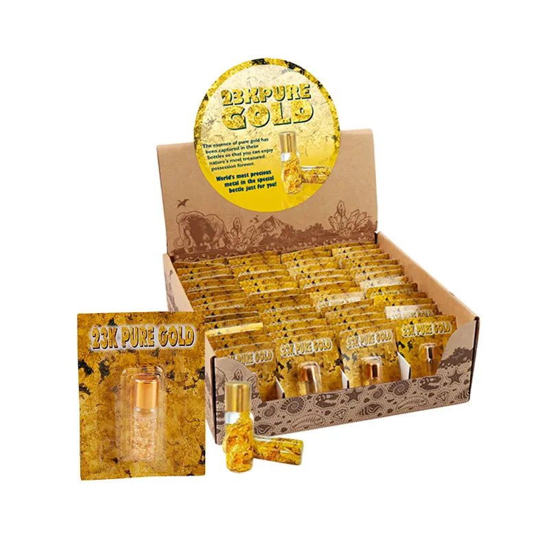 Frasco de hoja de oro puro PK246 curativa Feng Shui 23K, frasco con embalaje de burbujas