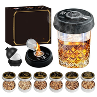 Kit de fumoir à whisky électrique rechargeable, fumoir à boissons sans butane avec 6 saveurs de copeaux de bois