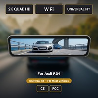Caméra de rétroviseur avec streaming pour Audi RS4 H-X, 2K, 9,2 pouces, WiFi, compatible universel