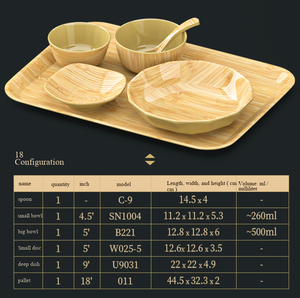 Assiettes plates en mélamine <span class=keywords><strong>imitation</strong></span> bambou pour buffet et restaurant, idéales pour la maison et la cuisine - Product Image 2