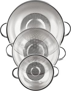 Ensemble de passoires tendance pour fruits et légumes en acier inoxydable, finition argentée polie, écologique, pour égoutter, laver et stocker, pour la cuisine domestique - Product Image 2