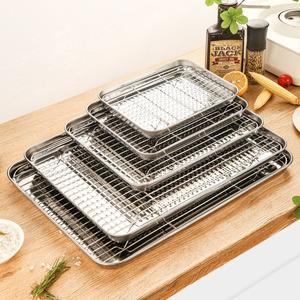 Bandeja Cuadrada <span class=keywords><strong>de</strong></span> Acero Inoxidable 430/304 con Acabado Pulido y Fondo Plano Profundo para Hornear Tiramisú, Apta para <span class=keywords><strong>Lavavajillas</strong></span> - Product Image 6