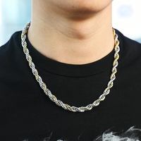 Collier chaîne torsadée en acier inoxydable pour homme, 4 mm-6 mm, nouveau collier simple