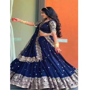 Elegante Conjunto de Lehenga Choli de Novia en Georgette Sintética Completamente Cosido con Intrincados Bordados de Hilo Pesado y Dupatta Coordinada - Product Image 4