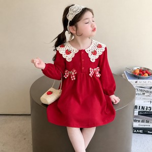 Vestiti per Bambine 2026 Autunno Abito <span class=keywords><strong>Rosso</strong></span> con Fragole a Maniche Lunghe 2-7 Anni - Product Image 3