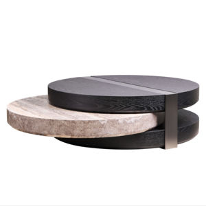 LU Moderne Panneau de fibres de densité moyenne Table basse durable en acier inoxydable Table de chevet Meubles de salon - Product Image 1