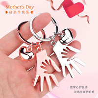 Porte-clés en alliage de zinc personnalisé en forme de cœur, pour la fête des mères, avec inscription « Je t'aime maman », porte-clés créatif, cadeau commémoratif pour la famille