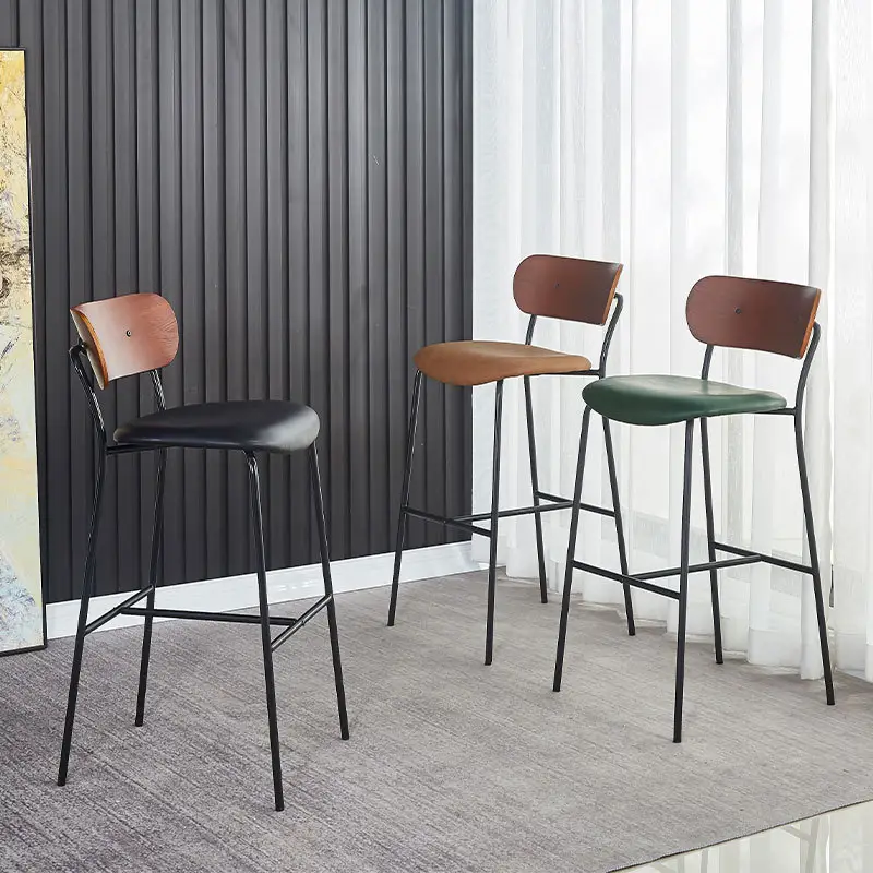 Factory wholesale bar chairs modern backrest chair Nordic bar high chair