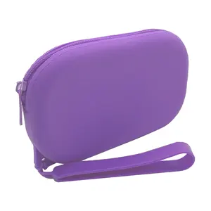 Fashionable Silicone Makeup Bag With Zipper Slim Toiletry Travel Bag For Women Cosmetic Bag For Beauty Tools Brushes