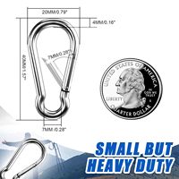 Petit mousqueton en aluminium robuste avec ressort, étanche, garantie 20+ ans, idéal pour le camping, la randonnée, clips métalliques pour corde