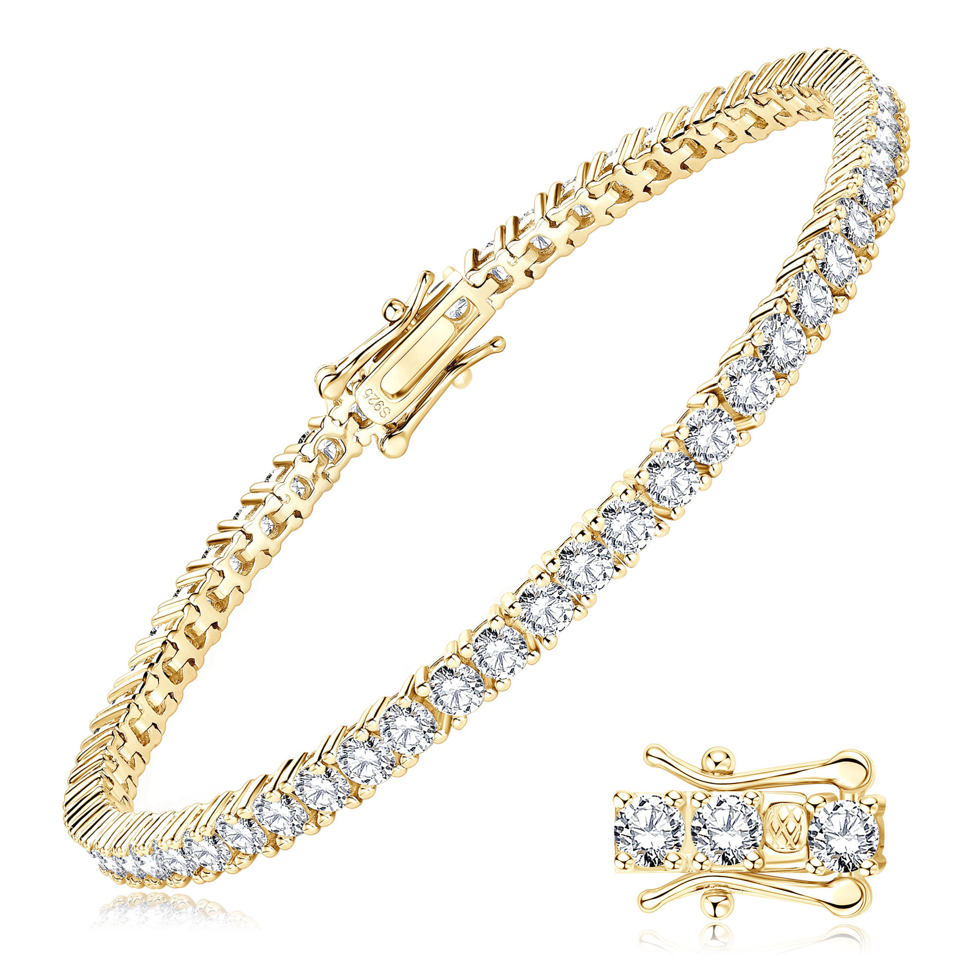 blanc [moissanite 3 mm] or k (17 cm)