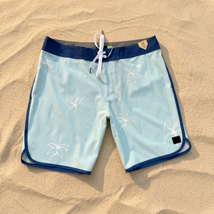 Shorts de Baño para Hombre, Azules, con Paneles Geométricos, de Secado Rápido, con Cordón Ajustable, Cintura Media, Estilo Casual, Largo Bermuda, Estampado por Sublimación - Product Image 5