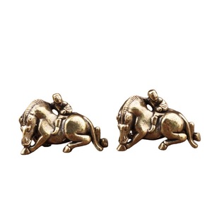 Figura de caballo de latón con jinete, 2 piezas, decoración de mesa, escultura de animal del zodíaco chino - Product Image 5