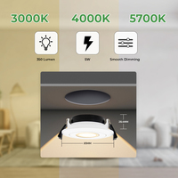 Plafonnier LED moderne étanche IP44, 5W, 3 CCT réglables (3000K-5700K), pour usage résidentiel, avec garantie de 5 ans