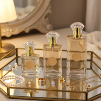 Promo! Botol Parfum Kotak Mewah 30ml 50ml 100ml, Botol Kaca Bening Kosong Alas Tebal, Semprotan Pompa, Tutup Kristal J&L