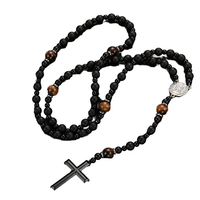 Chapelets en pierre naturelle catholique Afrique Turquoise et perles oeil de tigre perles chapelet croix collier religieux catholique chapelet