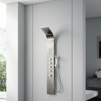 Panneau de douche mural moderne en acier inoxydable brossé avec jets de pluie et de massage, cartouche céramique, LED, pour salle de bain – Modèles populaires en stock
