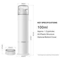 Flacon pompe pour dentifrice, distributeur sans air haute viscosité, entièrement en plastique, emballage personnalisé pour soins bucco-dentaires, ensemble complet