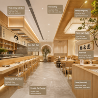 Service de design d'intérieur de restaurant : Banquettes rembourrées à dossier haut pour la restauration japonaise, sur mesure, OEM, vente en gros